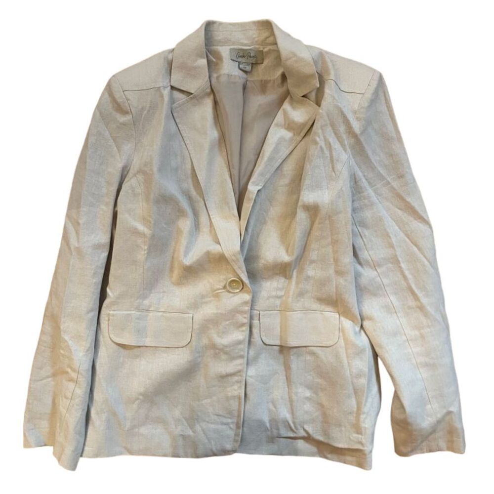 Charlie Paige‎ cream linen blazer size small